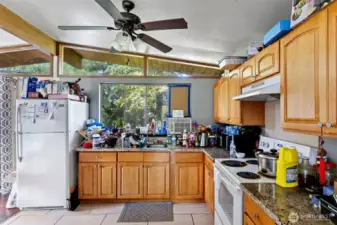 Bright spacious kitchen with lots of natural light