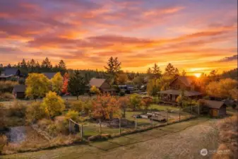 The property features the main farmhouse, guest house, barn building, shop building and an Elizabethan Stage!