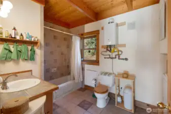 The downstairs bath.