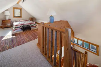 The guesthouse upstairs bedroom.