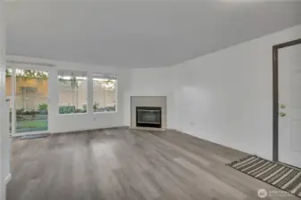 living room with fireplace