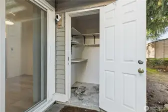 storage unit off patio