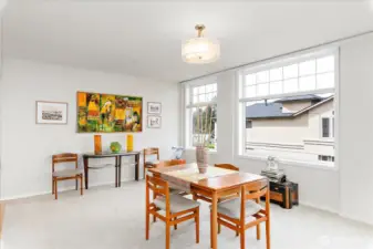 This space would fit almost any dining room furniture.