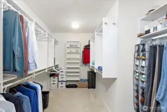 En suite primary walk-in closet.