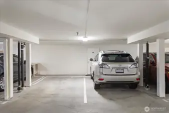 Both spots are for this unit and are easy access. Storage is in the background.