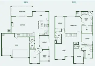 Floor Plan - For illustrational purposes only. Actual plans and specs will vary. Some features shown are upgrades.