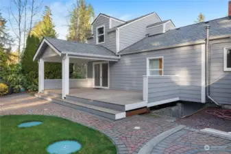 Very private backyard deck