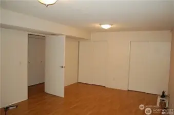 The primary bedroom has is a great size.