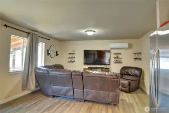 Open concept living and kitchen.