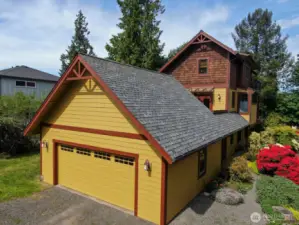 Entrance to the 2 car garage with attic storage.