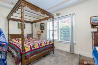 Apartment bedroom has a walk-in closet