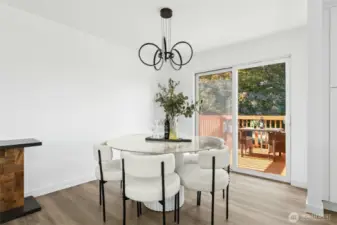 Comfortable dining area just off the kitchen