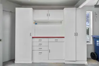 Garage storage - stays with sale.