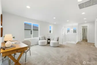 Bonus area on 2nd floor offers great versatile space for office, family room, play area or excercise area.  Could potentially be turned into 4th bedroom