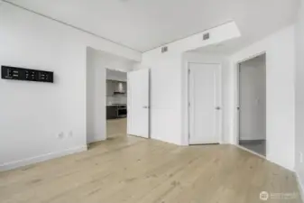 Bedroom with bath entry on the right side