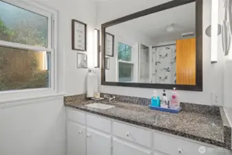 Full bath services the two bedrooms on the upper level nicely.