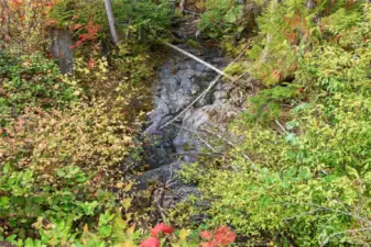 Turner Creek flowing through the carved bedrock