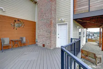 Private patio and entrance to the studio/gym!