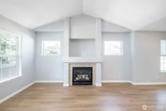 Vaulted Ceilings & fireplace