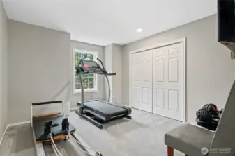 Currently used as a work out room, this 2nd spacious Bedroom awaits