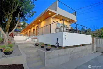 beautiful twilight view of home