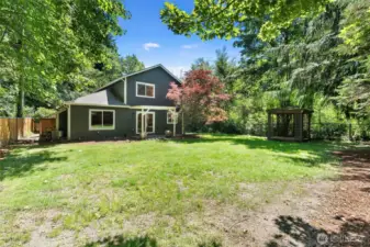 Full fenced oversized back yard