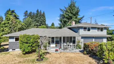 Front home, corner lot