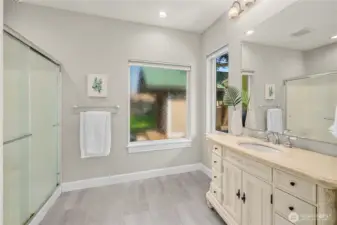 Primary bathroom.