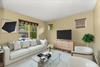 Living room. Virtually staged.