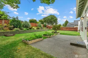 South facing backyard for lots of sunshine.
