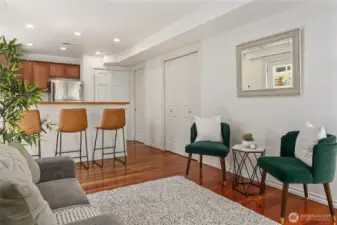 Hardwood floors on main