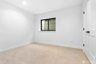 One of two downstairs bedrooms.