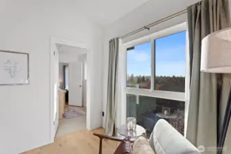 A new floor to ceiling window to showcase the downtown and mountain views!