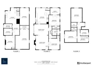 Floor plan of all 3 floors