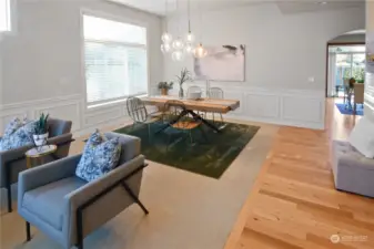 Formal dining room adjoins the first living room as you enter the home.