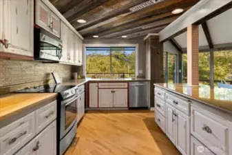Plenty of cabinets and counter space. Well appointed kitchen