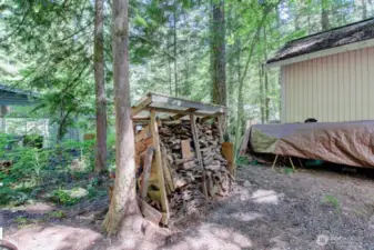 Covered fire log space