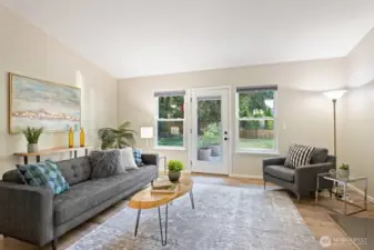 Afternoon sun sparkles through these lovely triple paned windows to brighten your days