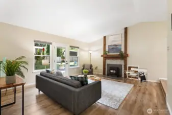 Spacious and comfortable, it includes a stunning custom-built fireplace with locally-sourced beams from Fisher Flour Mill.