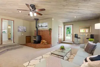This awesome rec room opens out to the patio and out to the shop/garage for easy flow and access to everything you want to do!