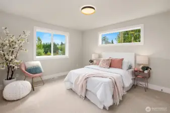 This bedroom has a 3/4 bath attached and walk in closet.