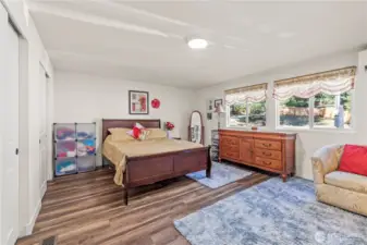 Primary Bedroom, open space, organize it how you like, closet with space for all your clothes. Has natural light pouring in from windows.