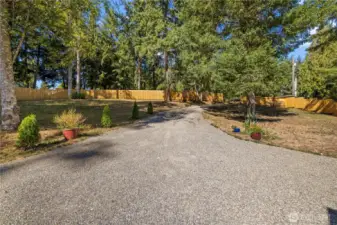 Long driveway for home.