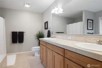 Spacious primary bathroom