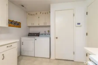 Laundry corner and pantry, garage access on the right