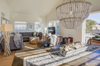 ....is a wonderful gathering space full of light! This south facing  room also has a propane stove for those cool nights.