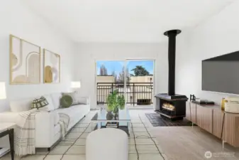 Living area - Virtually staged