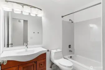 Newly tiled tub surround