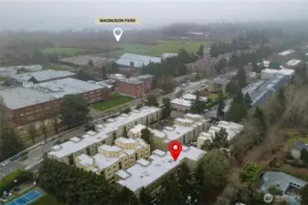 Magnuson Park across the street