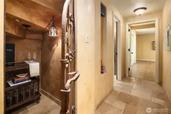 This wine closet is a stylish way to display your collection.